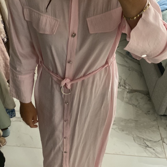 Light pink maxi shirt dress - Picture 3 of 3